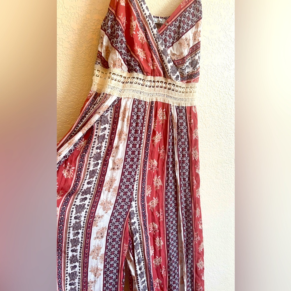 Boho romper with side slits